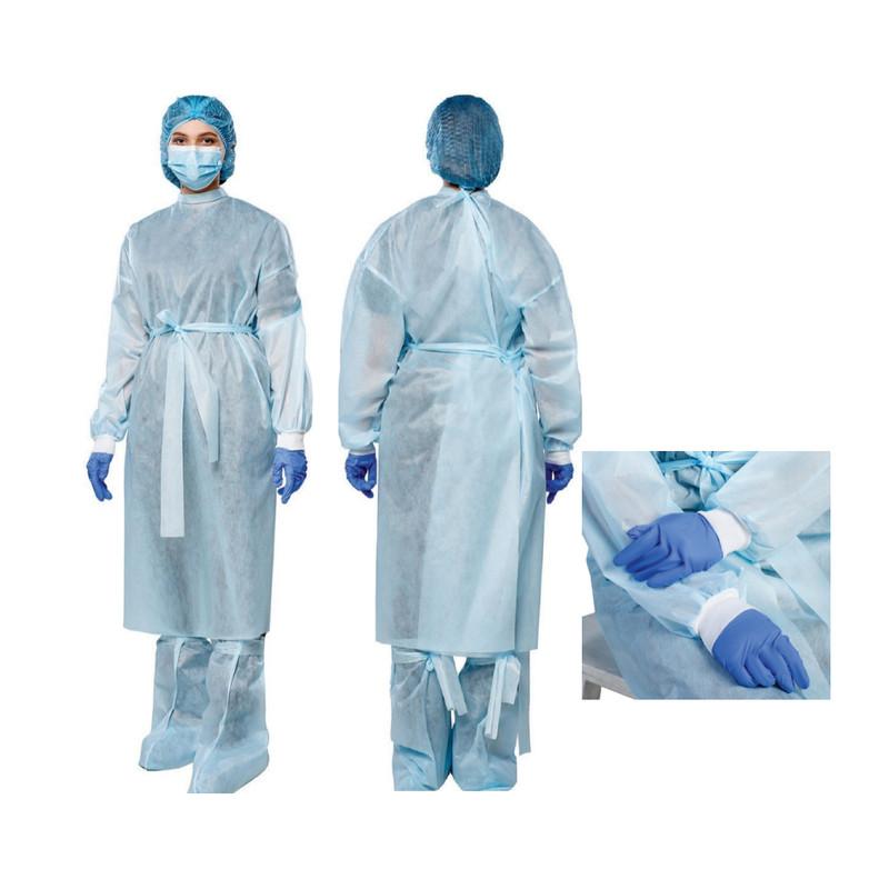 Халат хірургічний, розмір ХL(54-56), ламінований спанлейс 68g/m2(г/м2), додатково, паперові рушники- 2шт, стерильний, одноразовий,ТМ «АХІЛЛ»